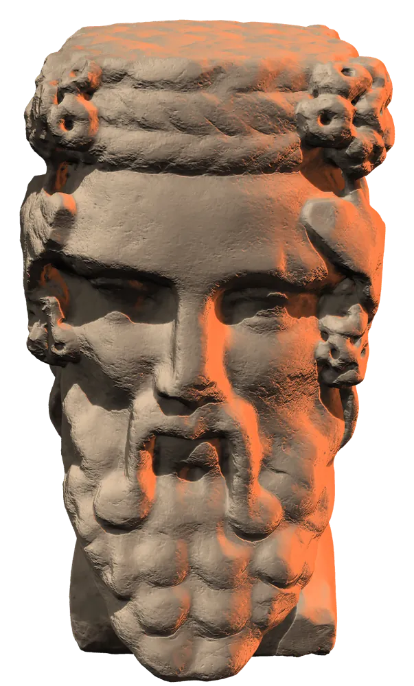 Il secondo volto della statua di Giano, visto dall’alto