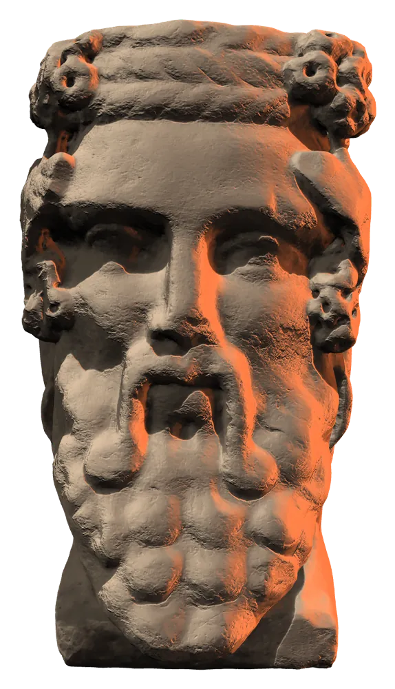 Il secondo volto della statua di Giano, visto di fronte